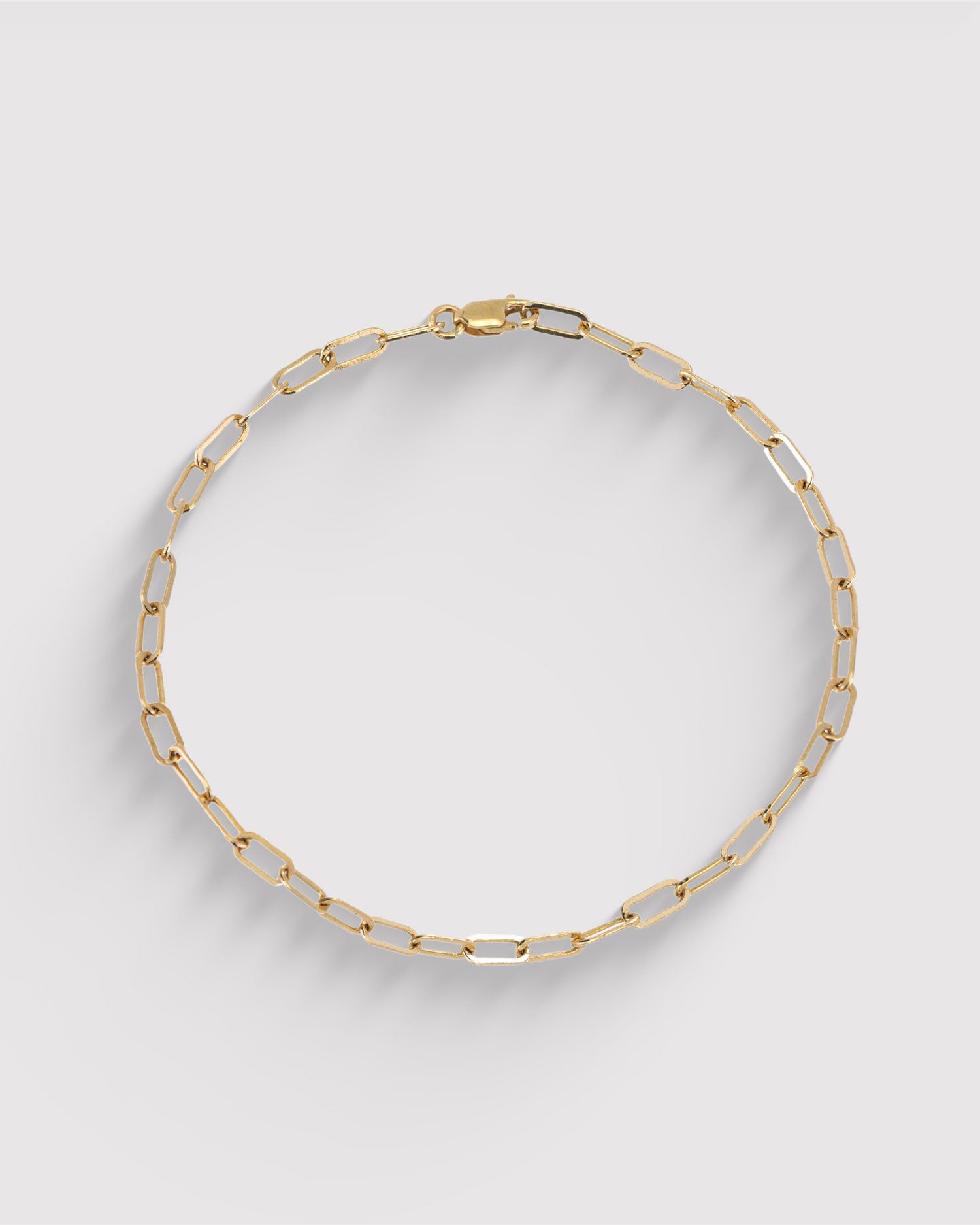 Mini Rectangle Fine Chain Bracelet - Gold