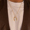 Raw Horseshoe Pendant - 14K Gold Plated on Sterling Silver.