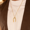 Raw Horseshoe Pendant - 14K Gold Plated on Sterling Silver.