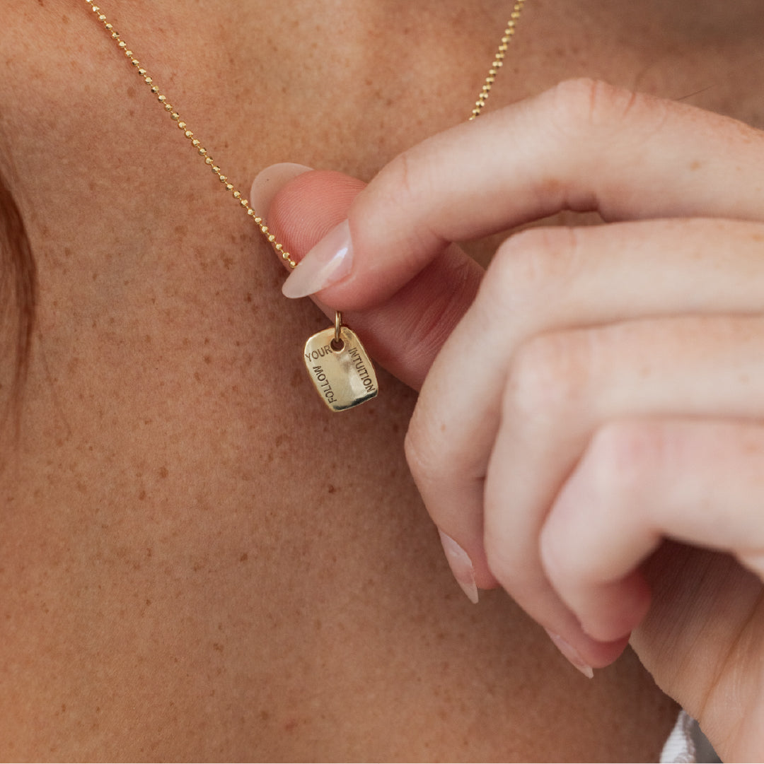 Raw Rectangle Pendant - Gold