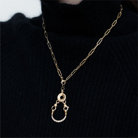 alternate image of Diamond Horseshoe Locket - Gold