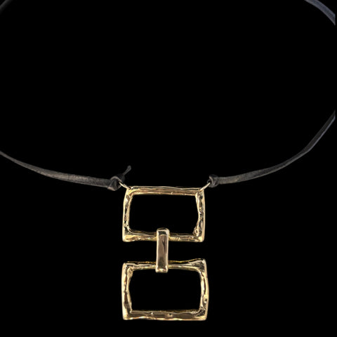 primary image of Raw Ancient Double Rectangle - 14K Gold Plated