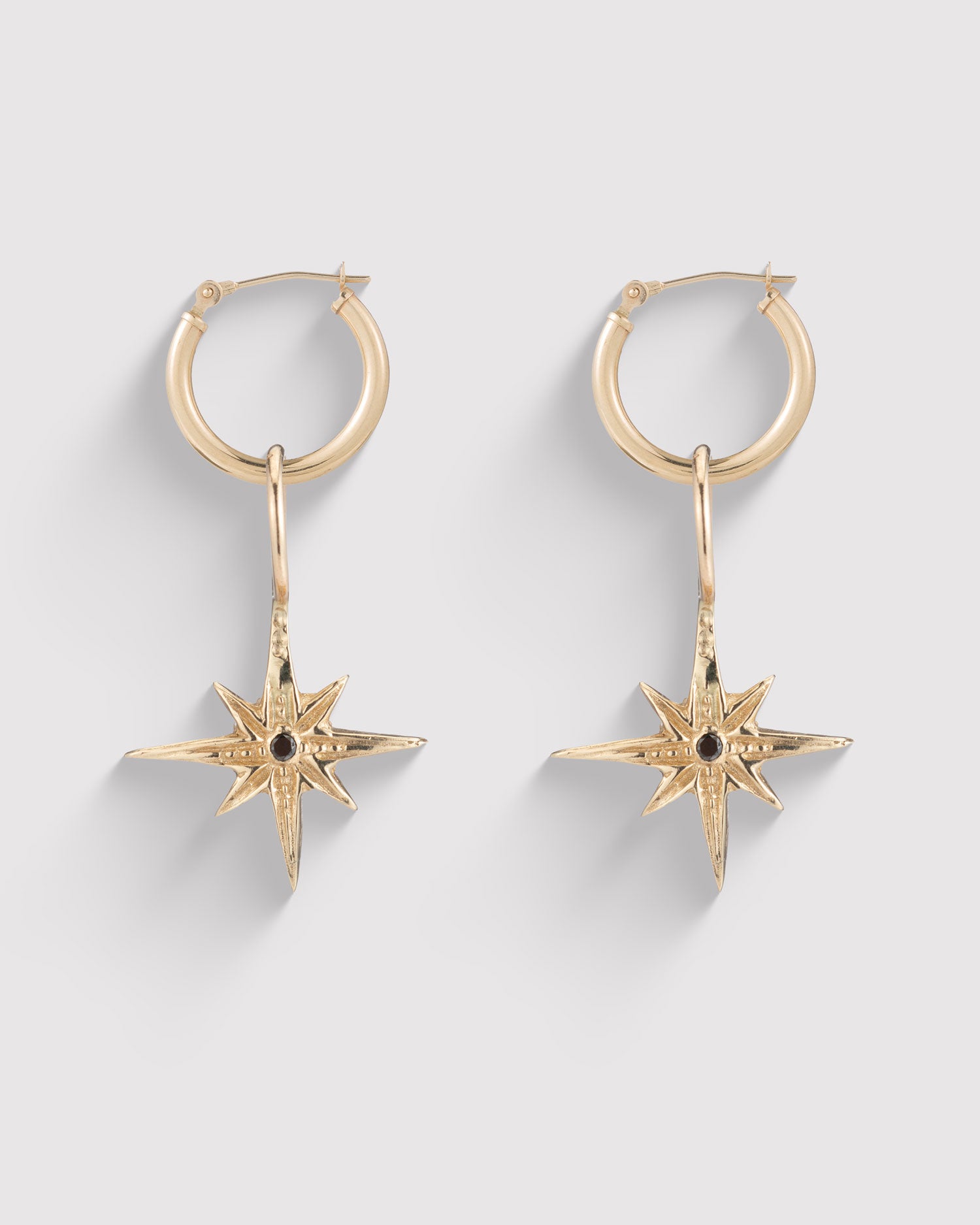 North Star Pendant Earrings - Gold