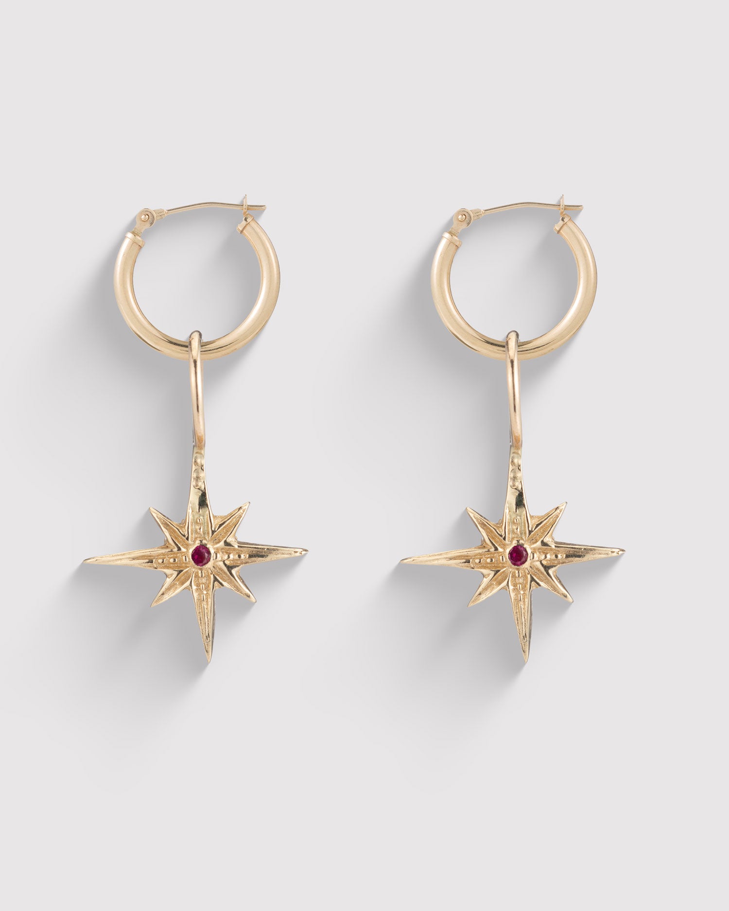 North Star Pendant Earrings - Gold