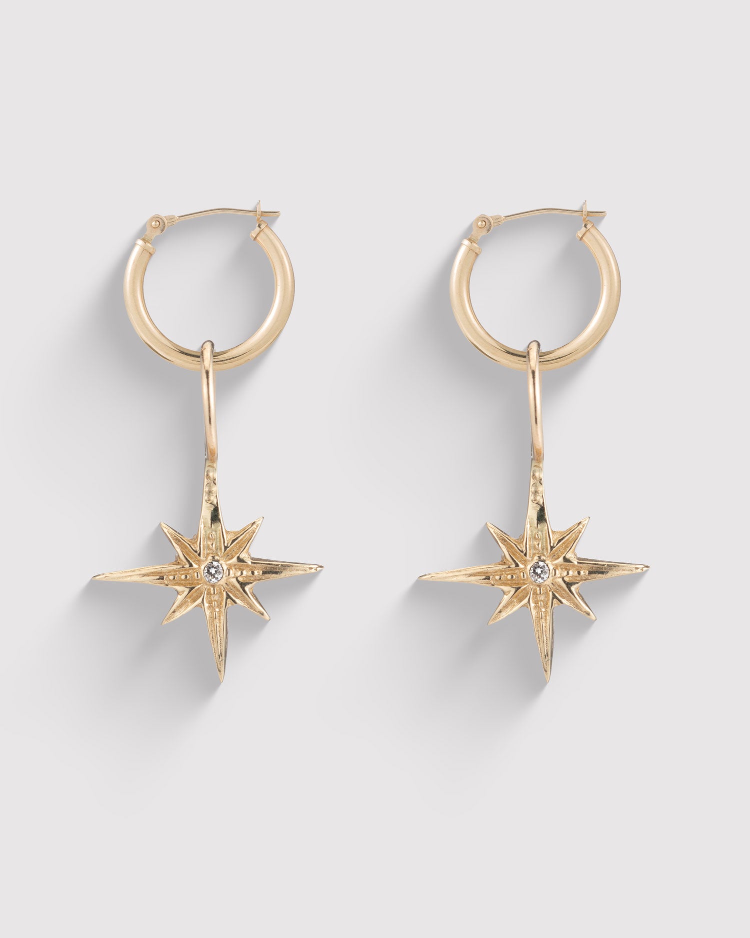 North Star Pendant Earrings - Gold