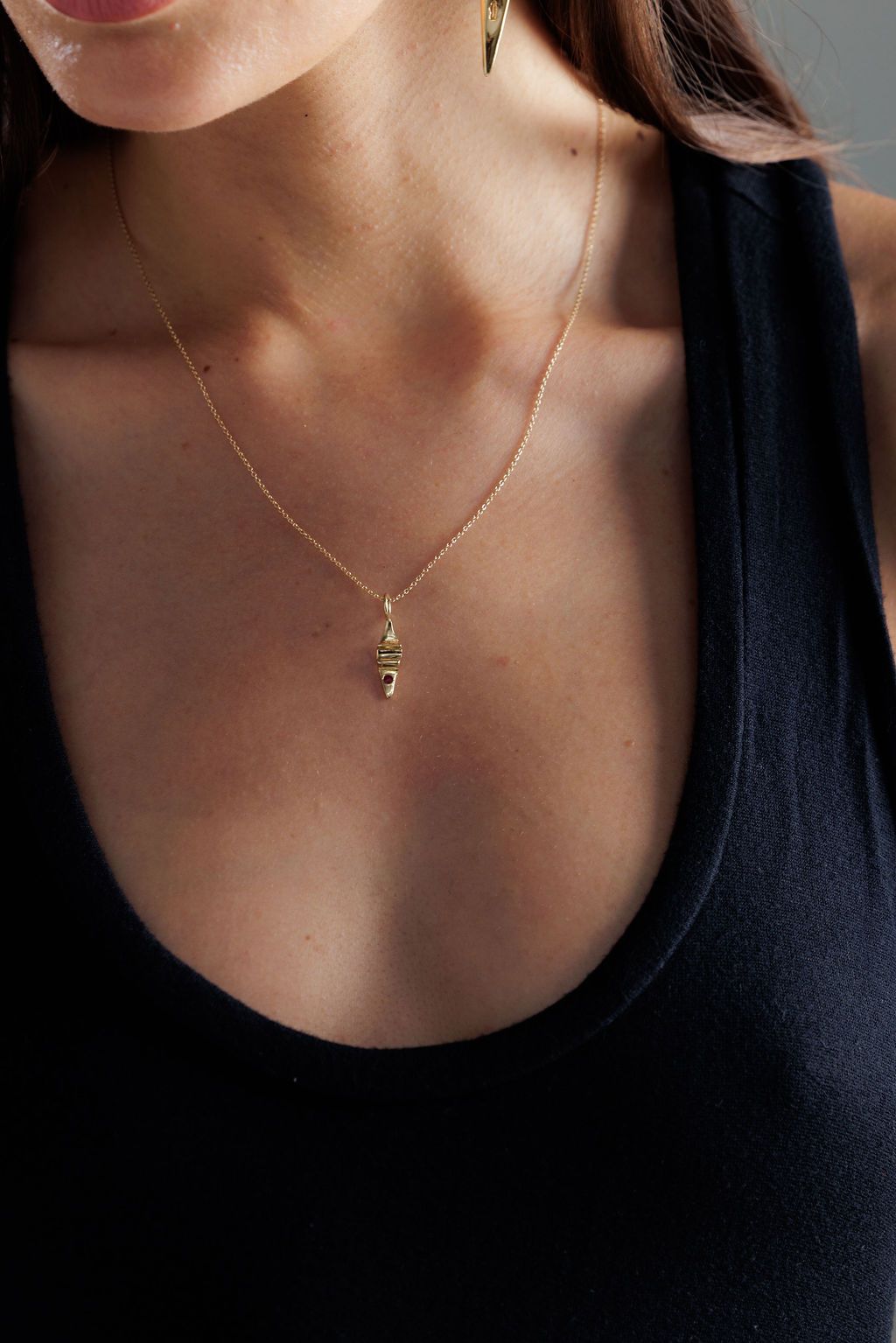 Little Ridge Ruby Necklace -GOLD