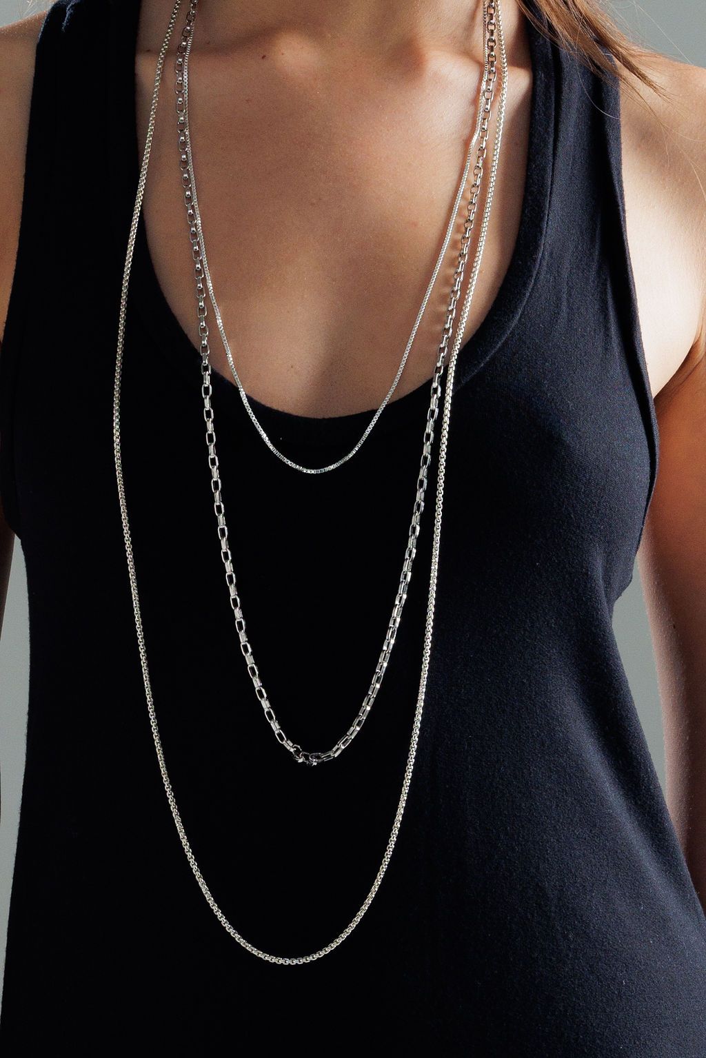 Extra Long Box Chain - Silver