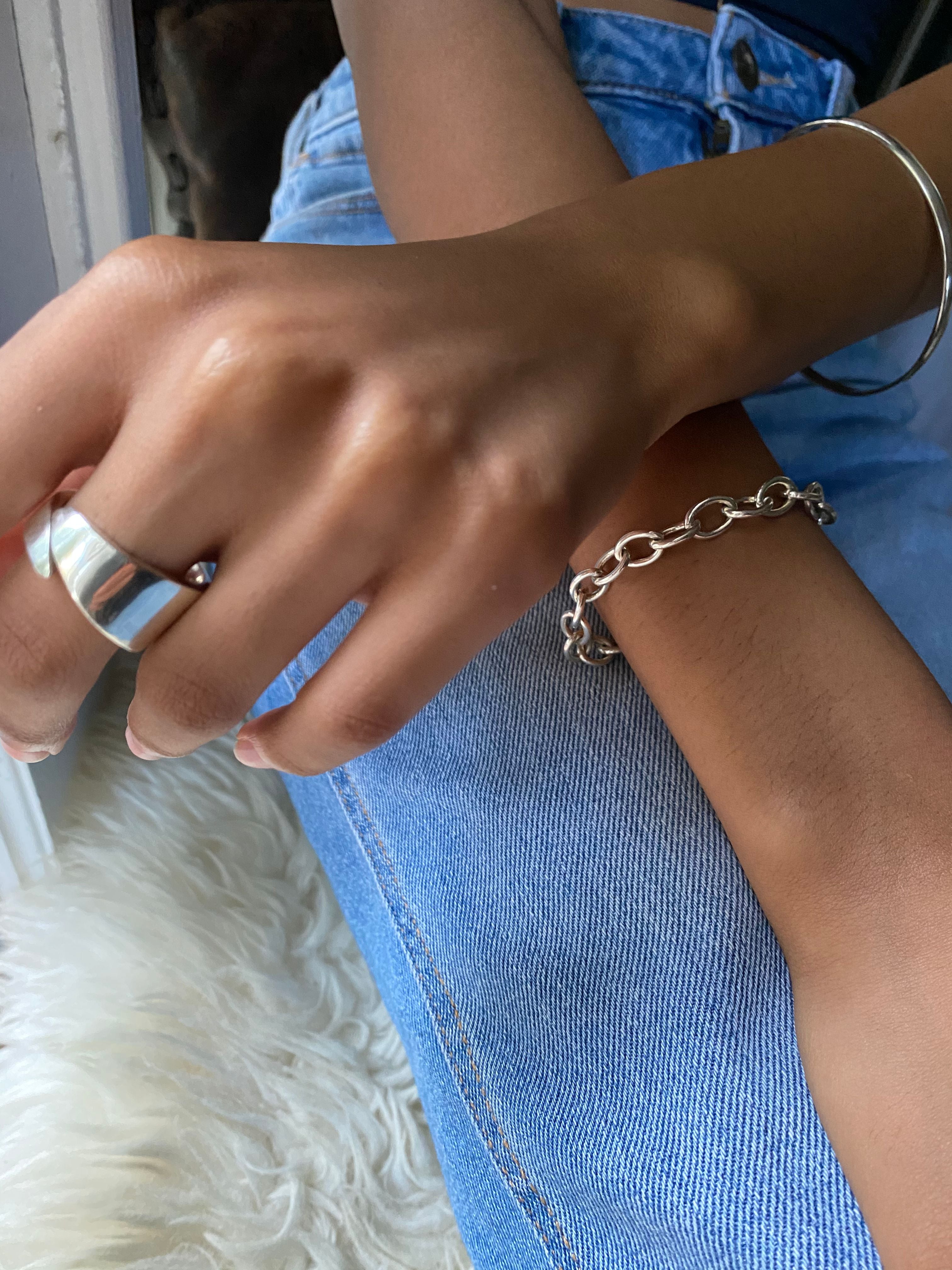 Raw Leaf Ring - Sterling Silver