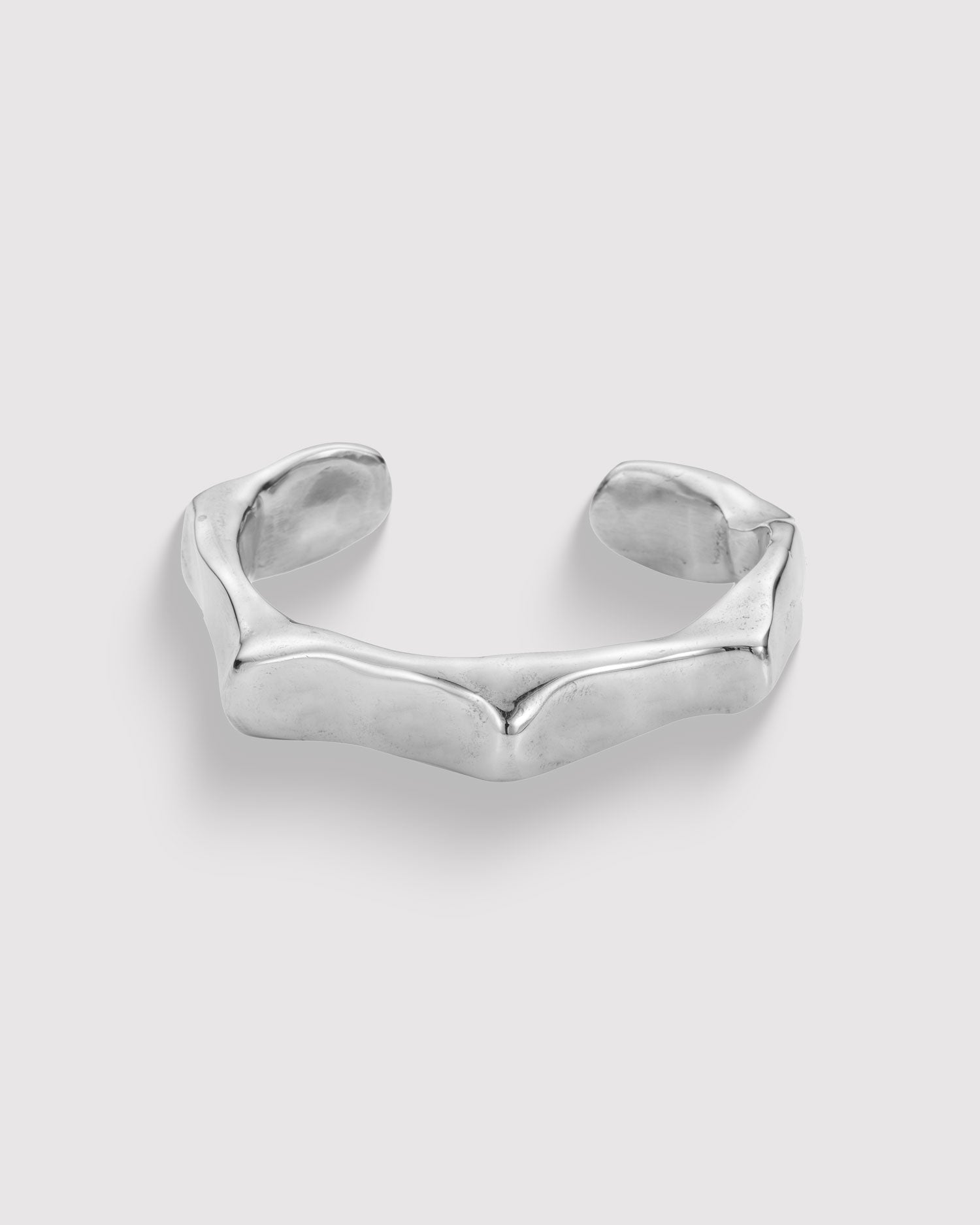 Raw Chunky Spike Cuff - Sterling Silver