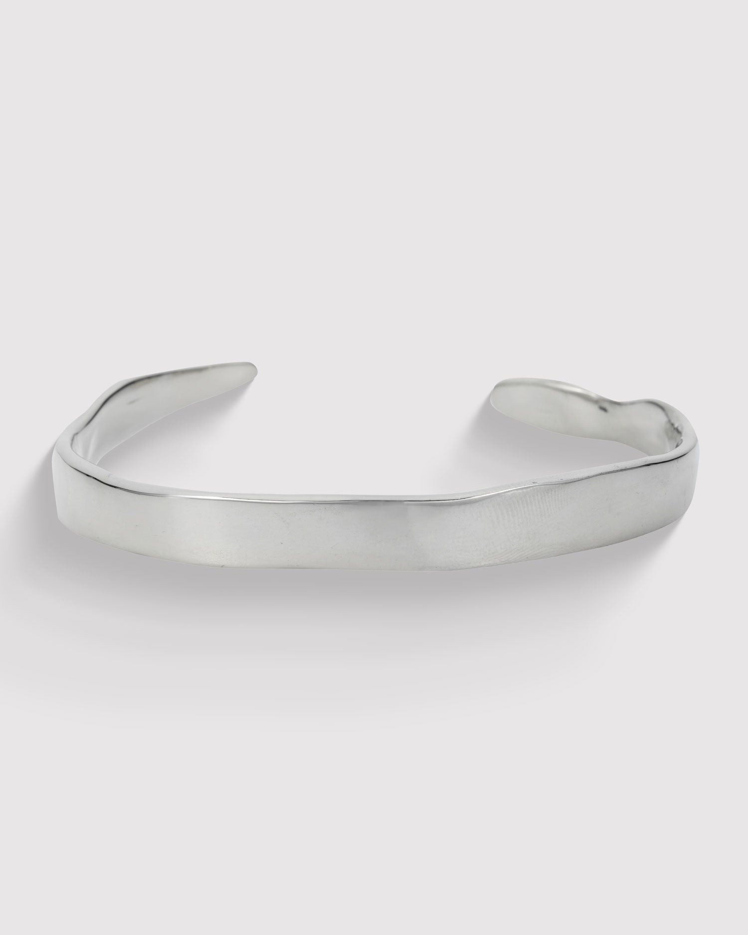 Raw Flat Cuff - Sterling Silver