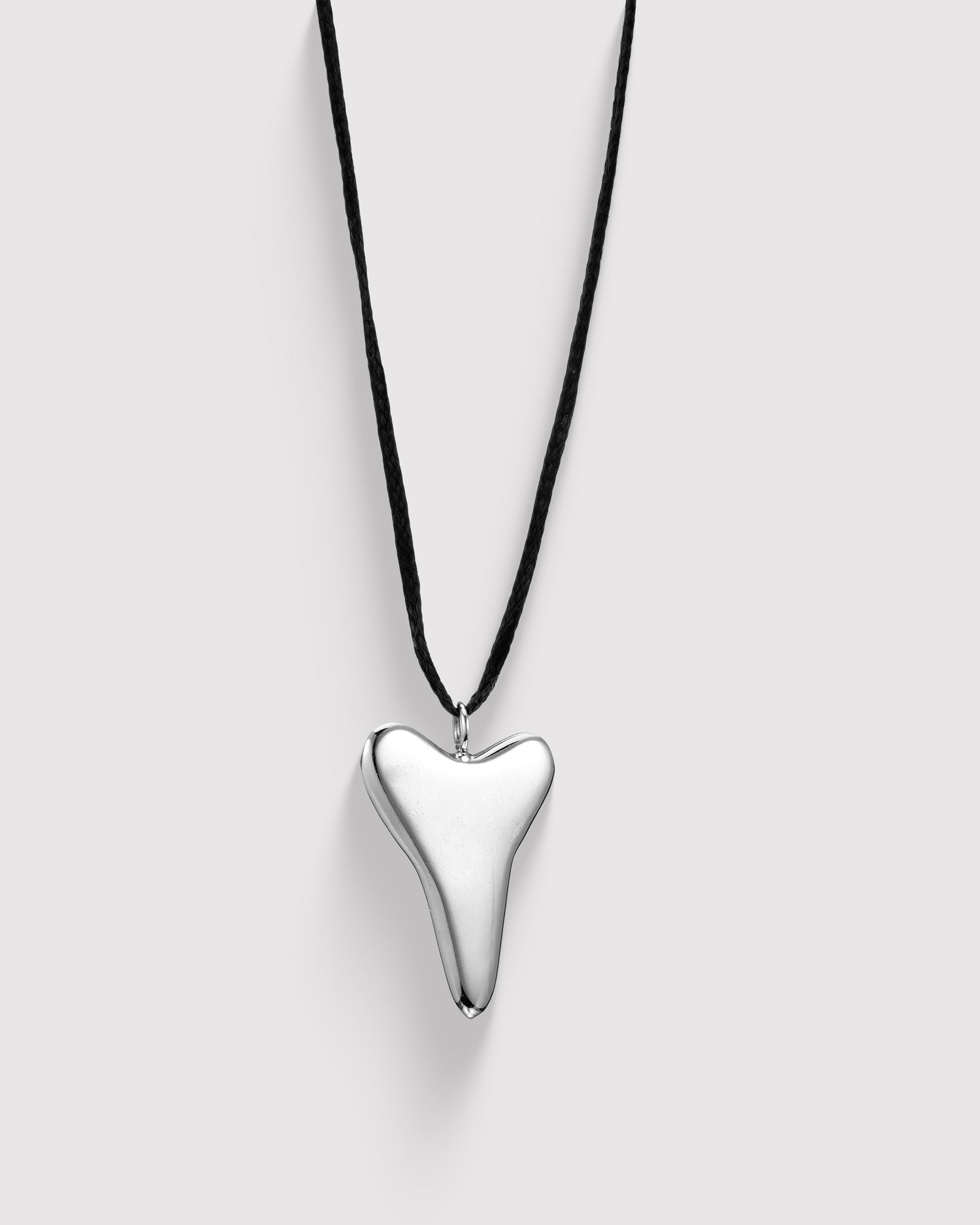 Raw Large Heart Pendant - Sterling Silver