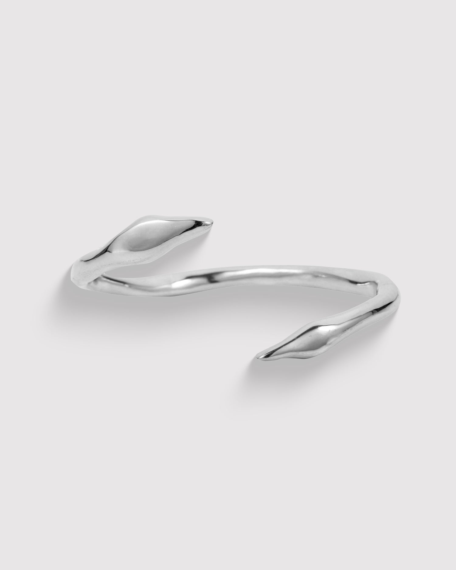 Raw Snake Cuff - Sterling Silver
