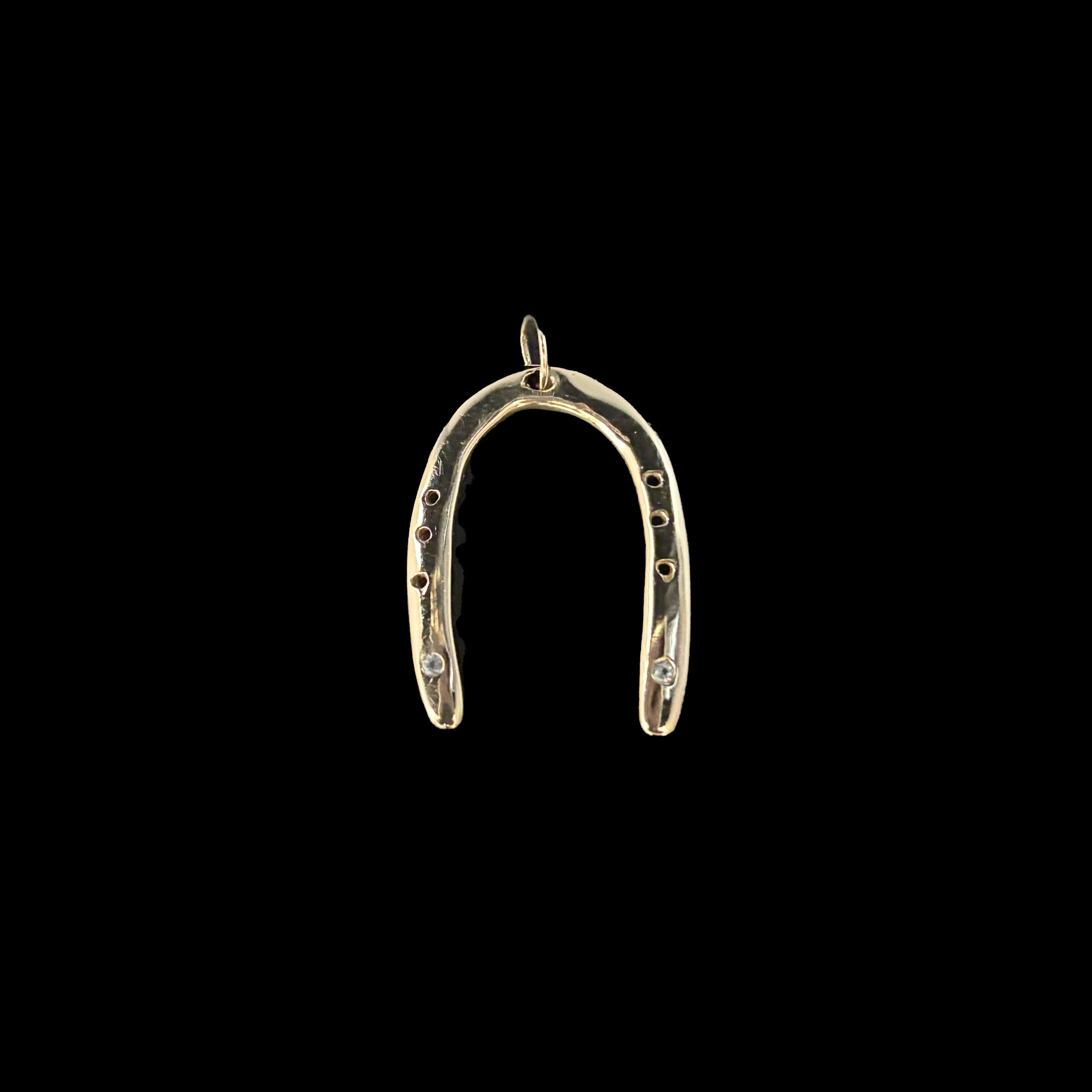 Raw Horseshoe Pendant - 14K Gold Plated on Sterling Silver.