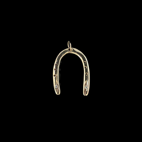 primary image of Raw Horseshoe Pendant - Gold
