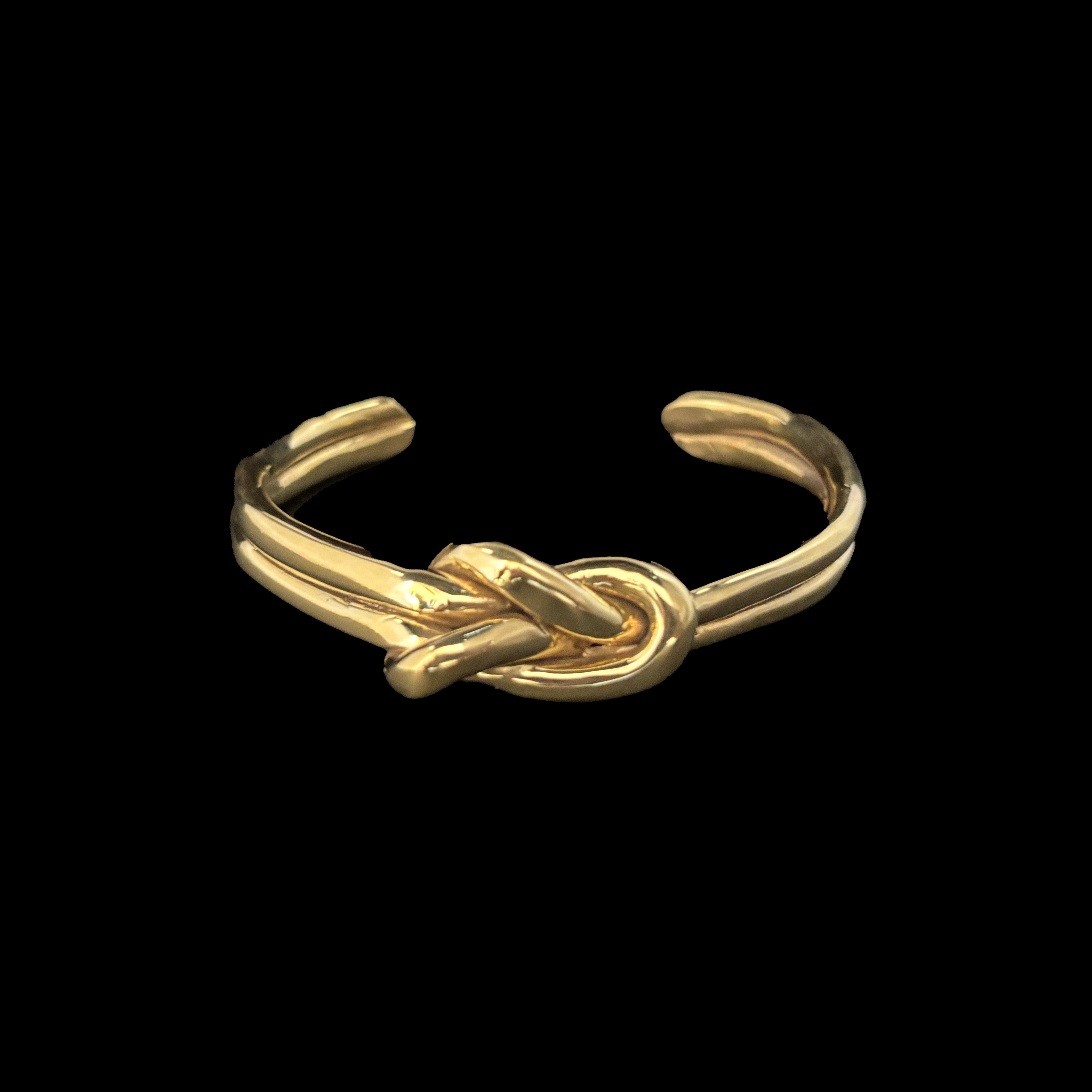 Raw Love Knot Cuff - 14K Gold Plated
