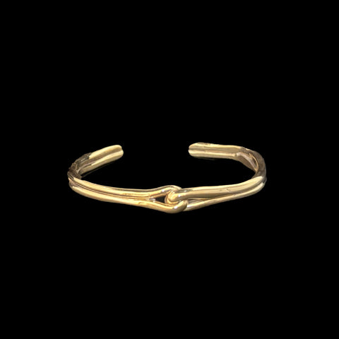 primary image of Raw Thin Love Knot Cuff - 14K Gold Plated
