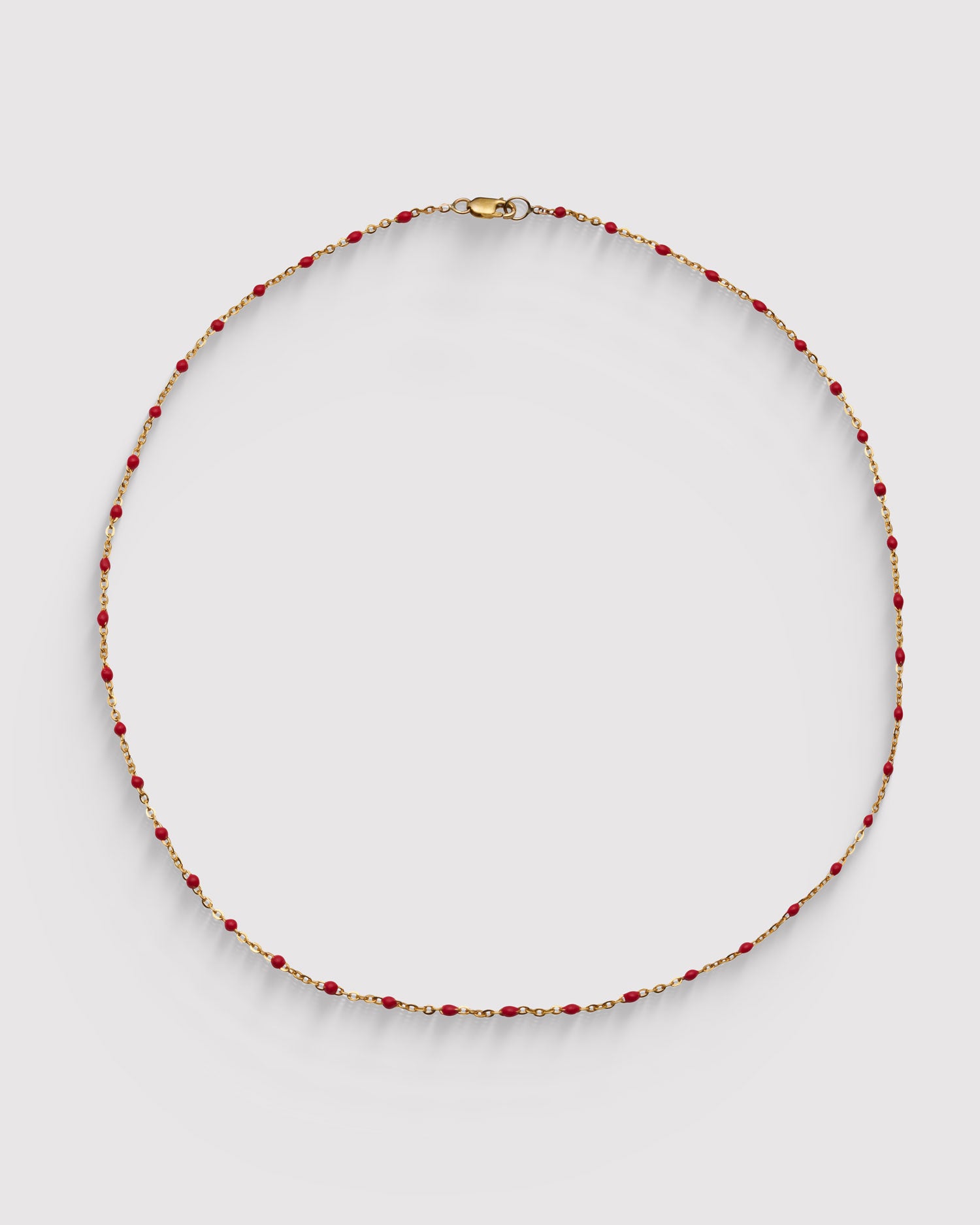 Red Enamel Choker - 14K Gold Filled