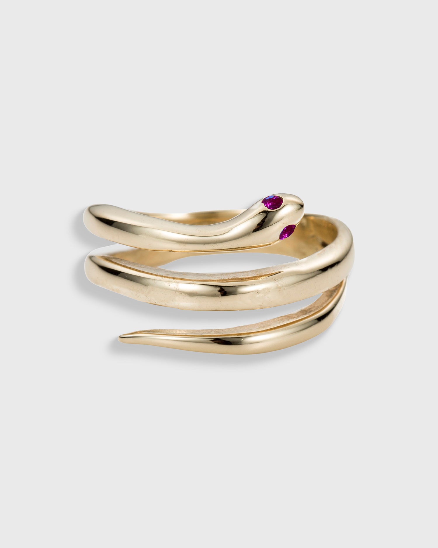 Ruby Snake Ring - Gold