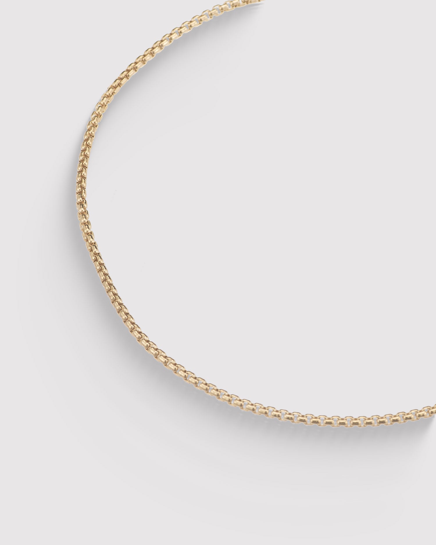 Thin Box Chain Anklet - 14K Gold Filled
