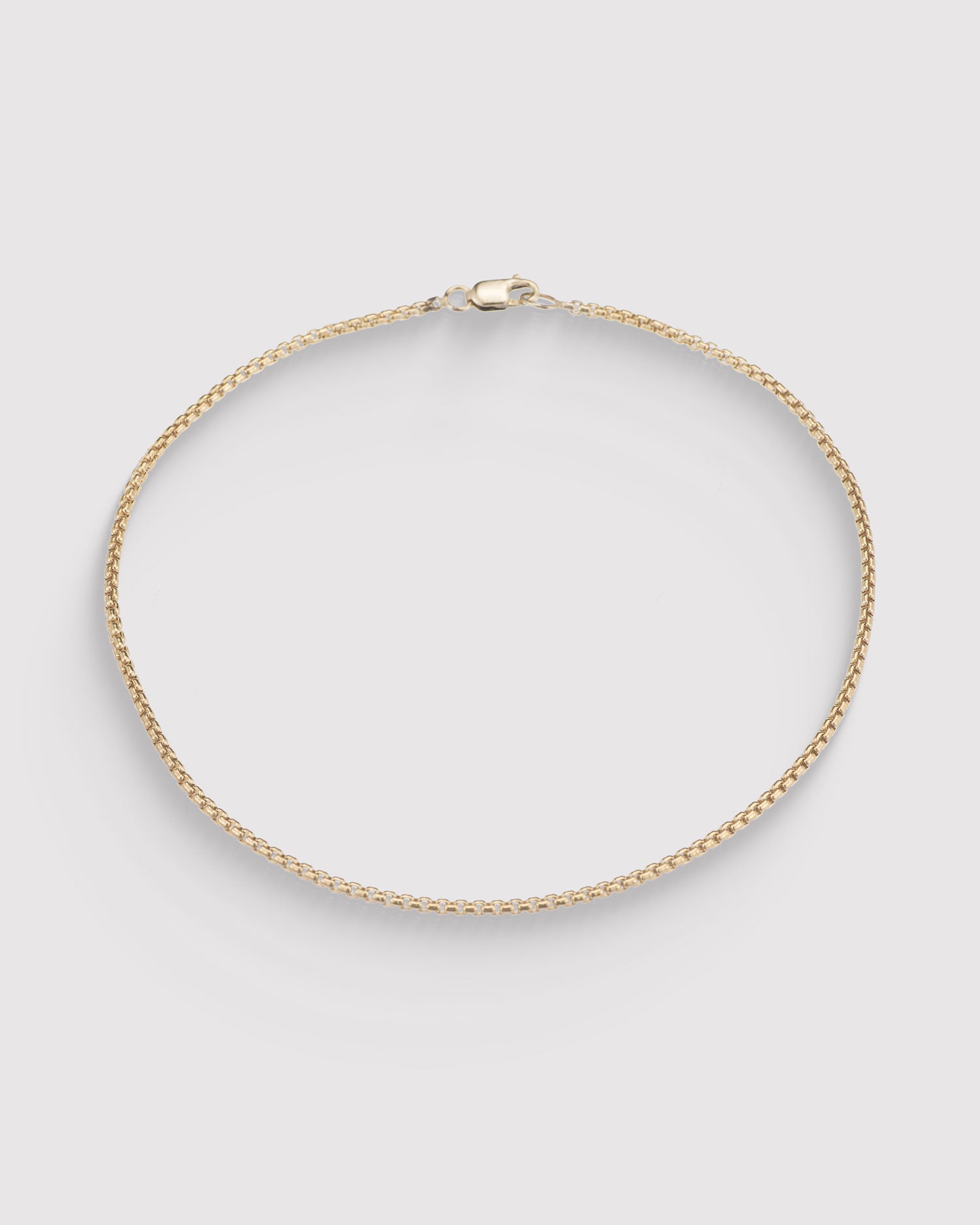 Thin Box Chain Anklet - 14K Gold Filled