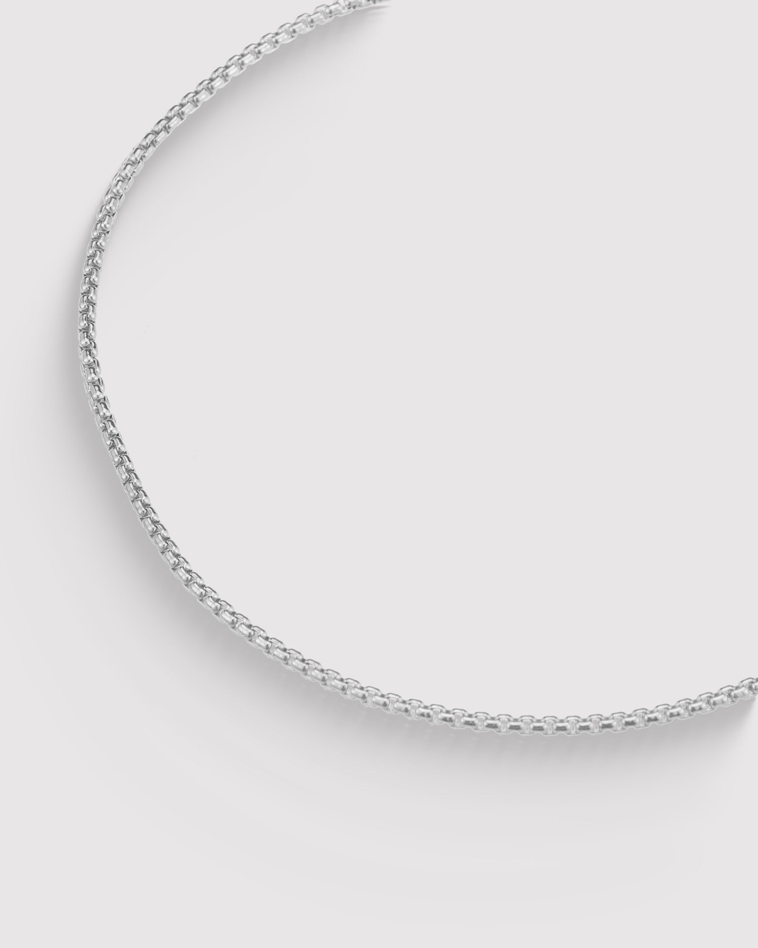 Thin Box Chain Anklet - Sterling Silver