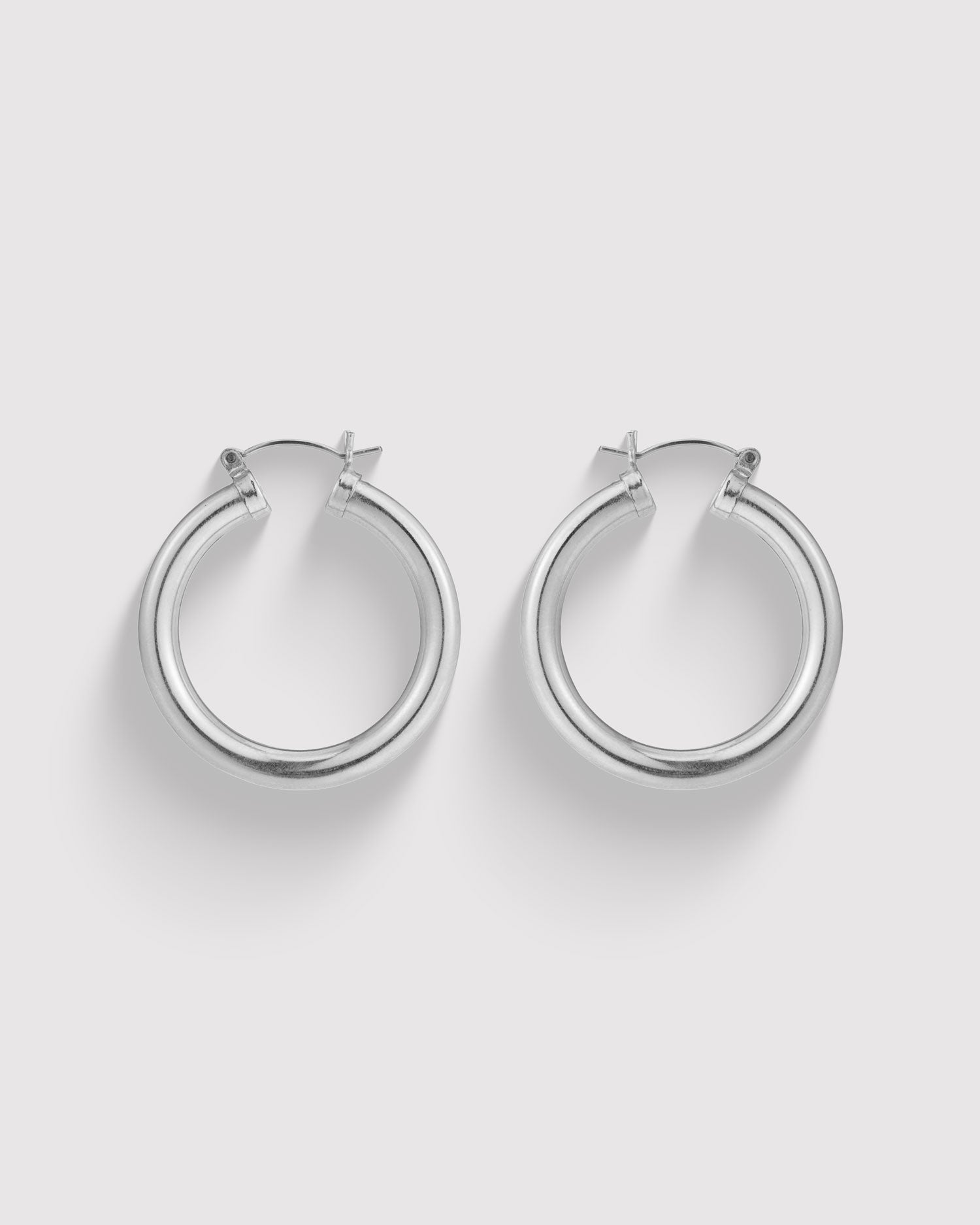Hollow Thick Hoops - Sterling Silver