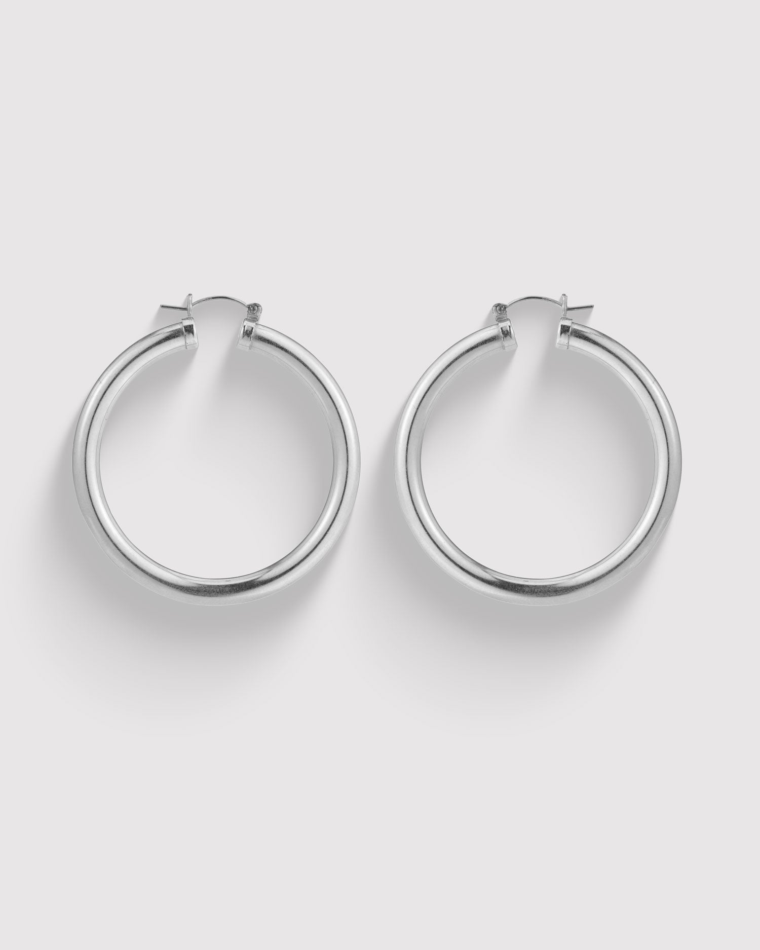 Hollow Thick Hoops - Sterling Silver