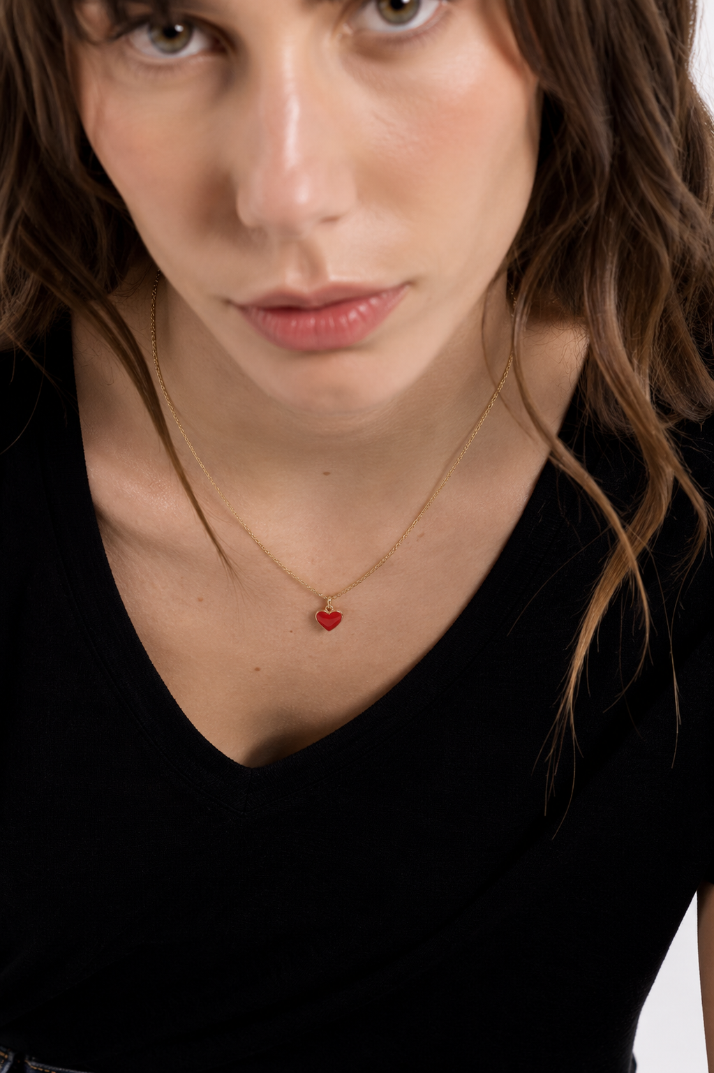 Red Heart Necklace - GOLD