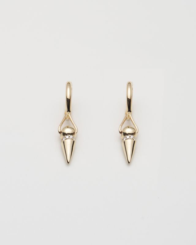 Diamond Spike Hoop Earrings - GOLD