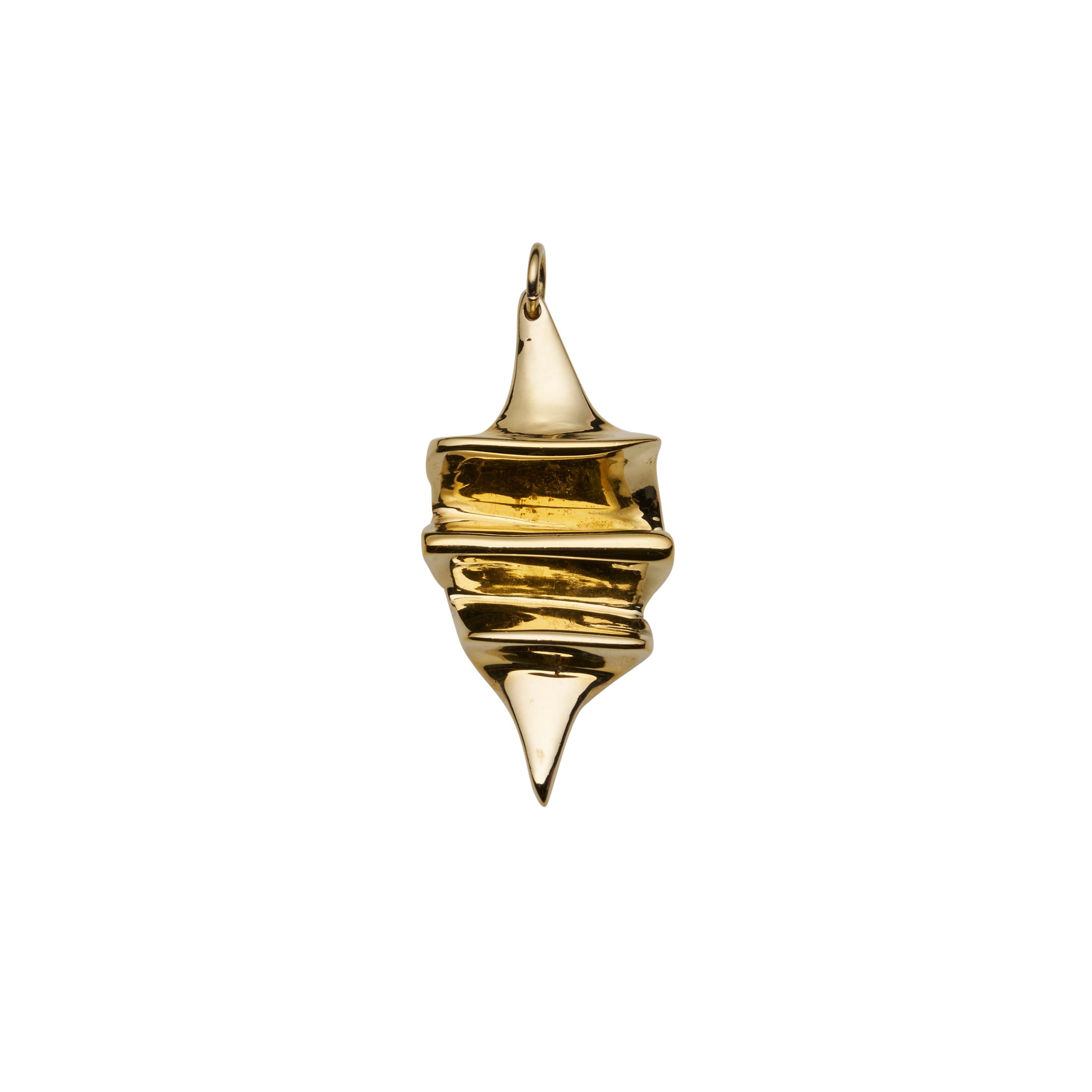 BOLD RIDGE PENDANT - 14K GOLD PLATED BRASS