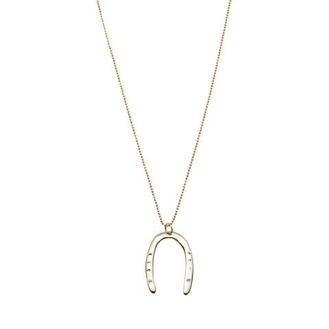 alternate image of Raw Horseshoe Pendant - Gold