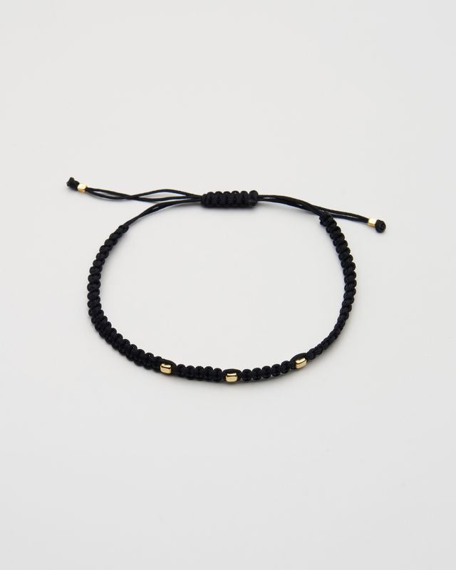 Men's Gold Beads Macrame Bracelet - Gold