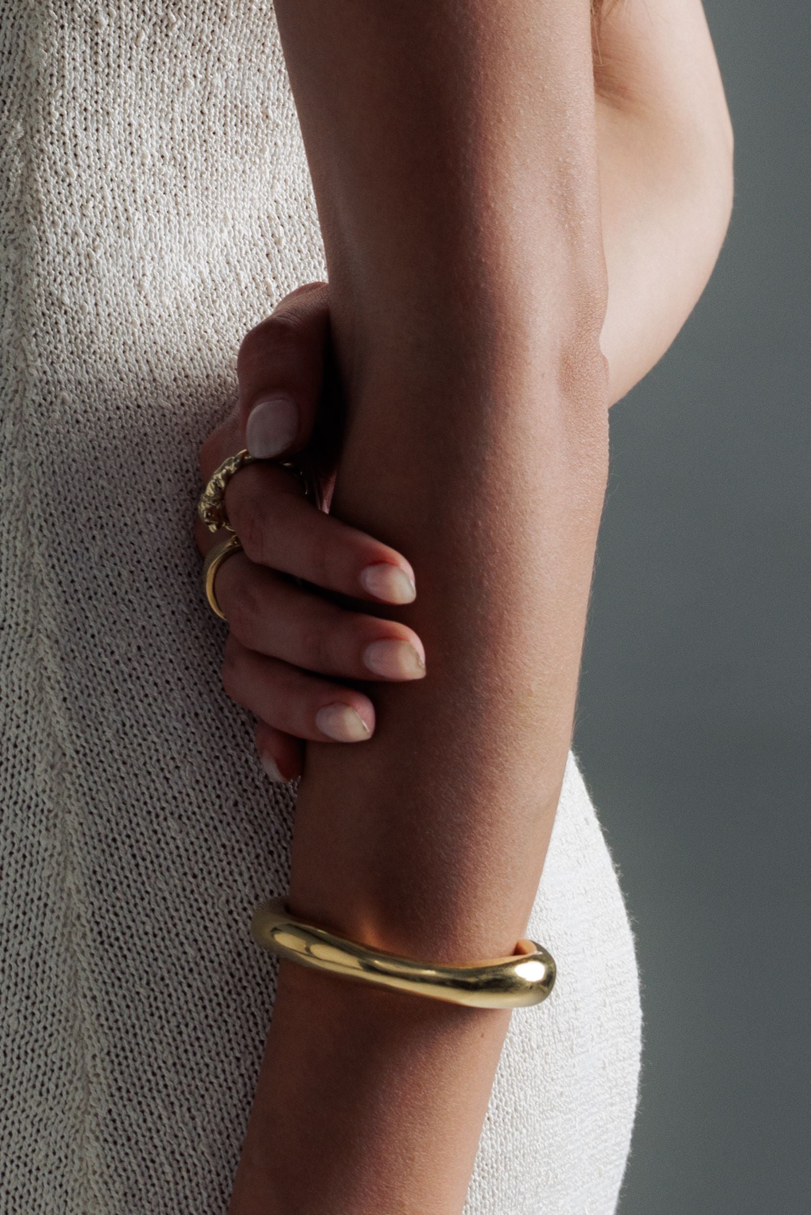 Raw Thick Cuff - 14K Gold Plated