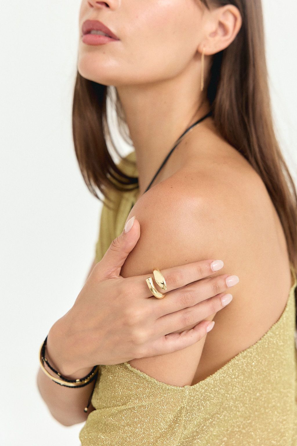Bold Snake Ring- Black Onyx