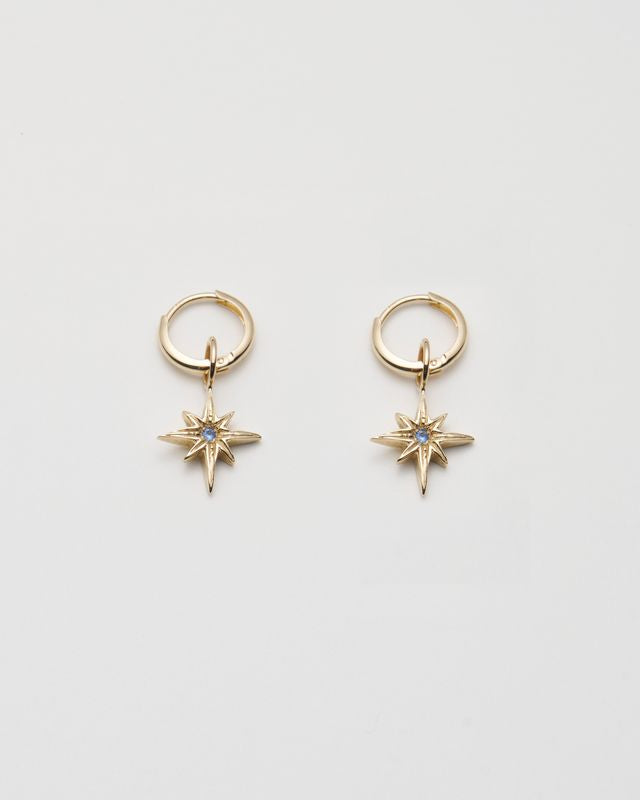 North Star Pendant Earrings - Gold