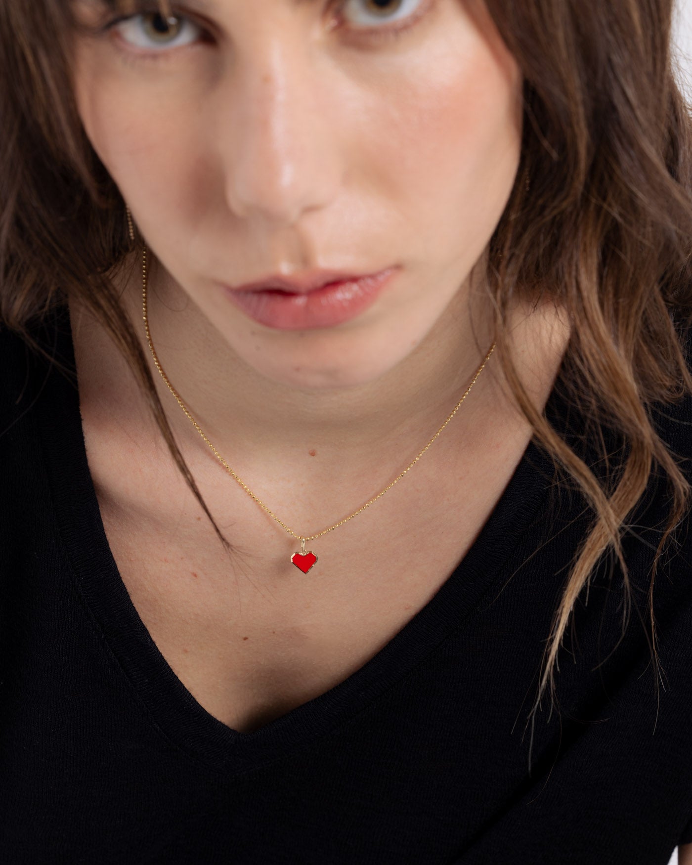 Red Heart Pendant -GOLD