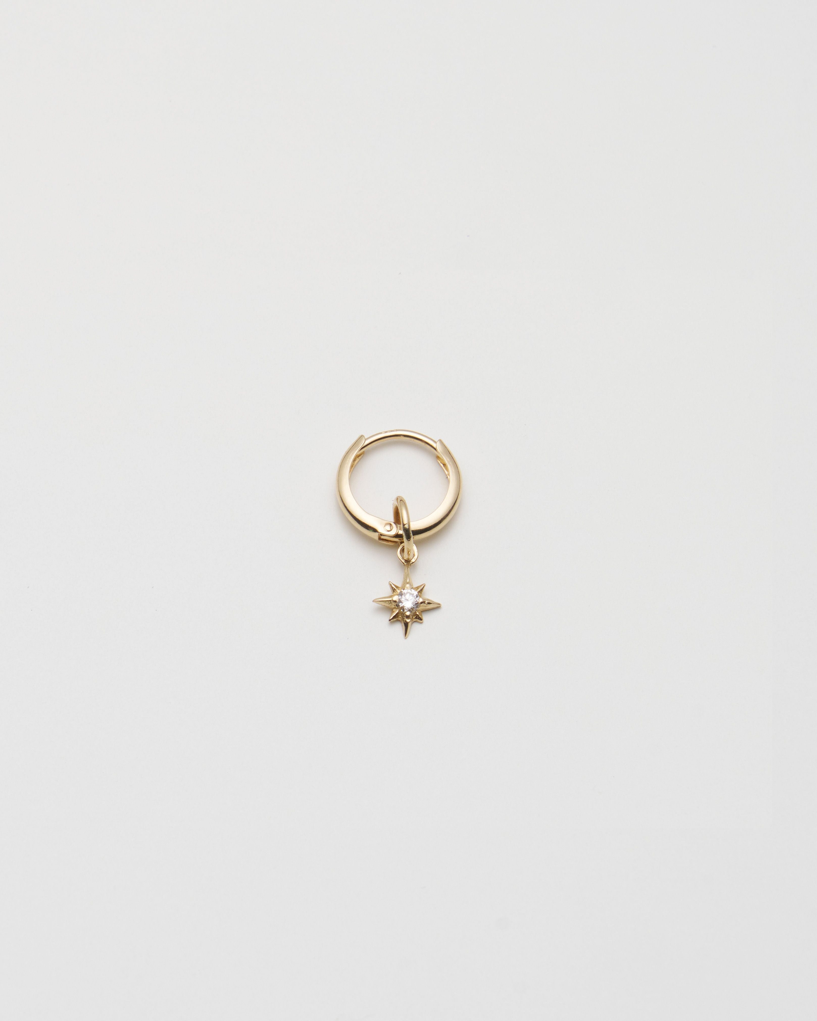 Mini North Star Pendant Earring - Diamond