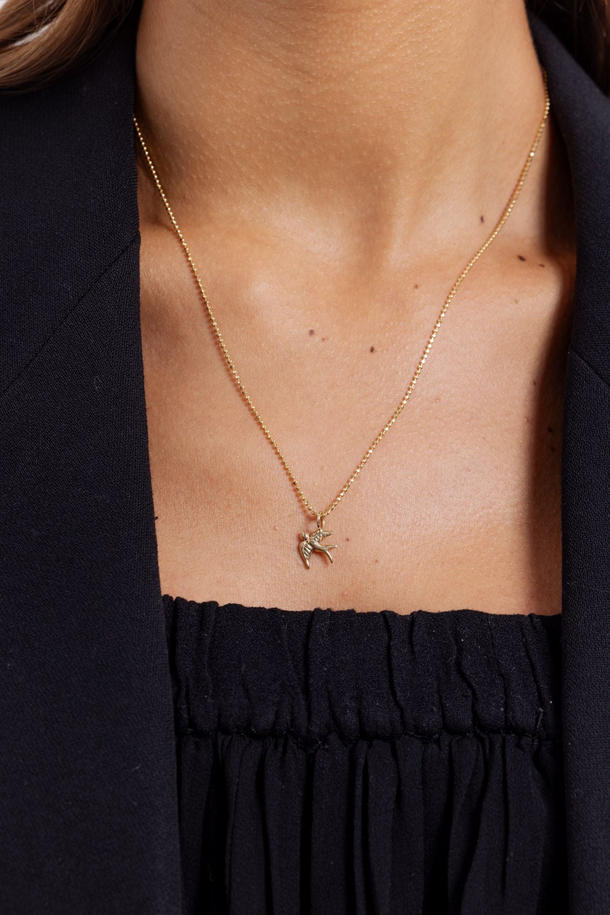 Swallow Pendant Necklace - Gold