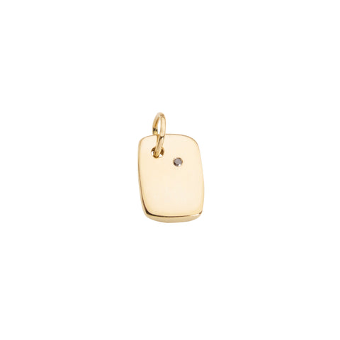 alternate image of Raw Rectangle Pendant - Gold