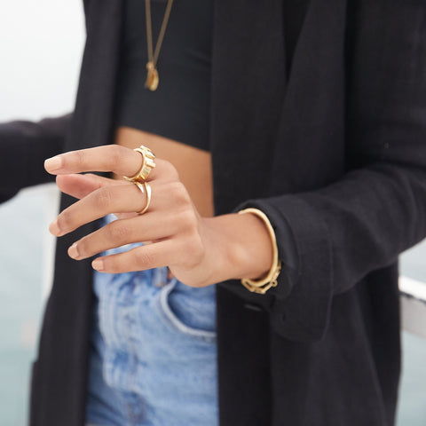 alternate image of Raw Snake Ring - Gold