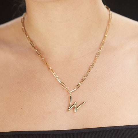 alternate image of Raw Letter W - Gold