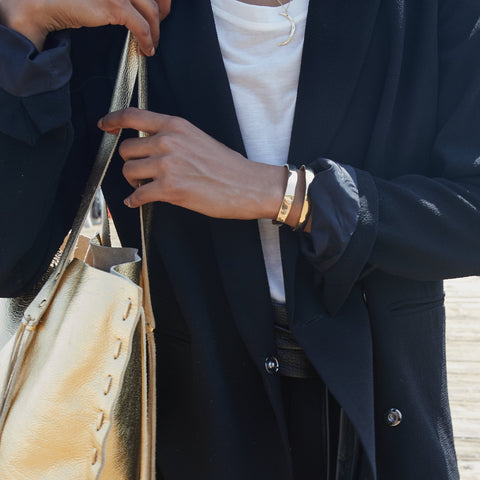 alternate image of Raw Flat Cuff - 14K Gold Plated