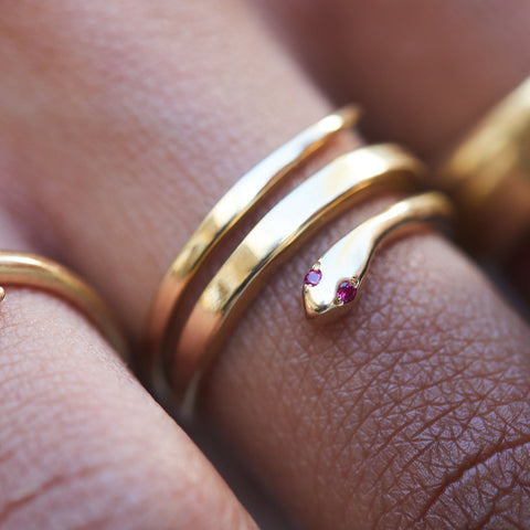 alternate image of Ruby Snake Ring - Gold