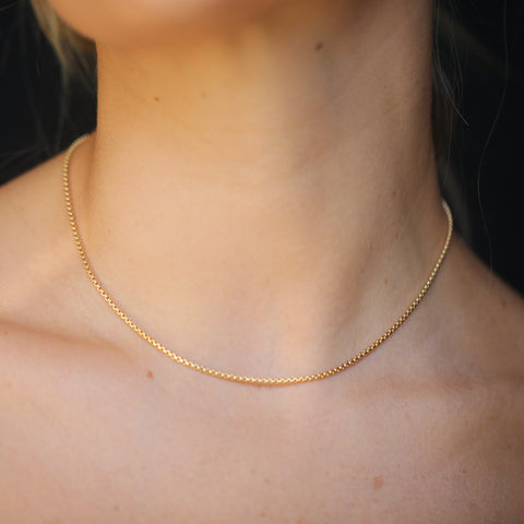 alternate image of Thin Box Chain Choker - 14K Gold Filled