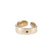 Raw Cuff Ring with Black Onyx - 14K Gold Plated