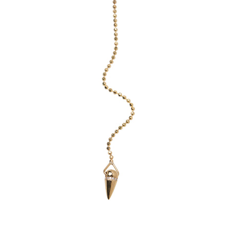 alternate image of Spike Dew Necklace with Diamonds - Gold