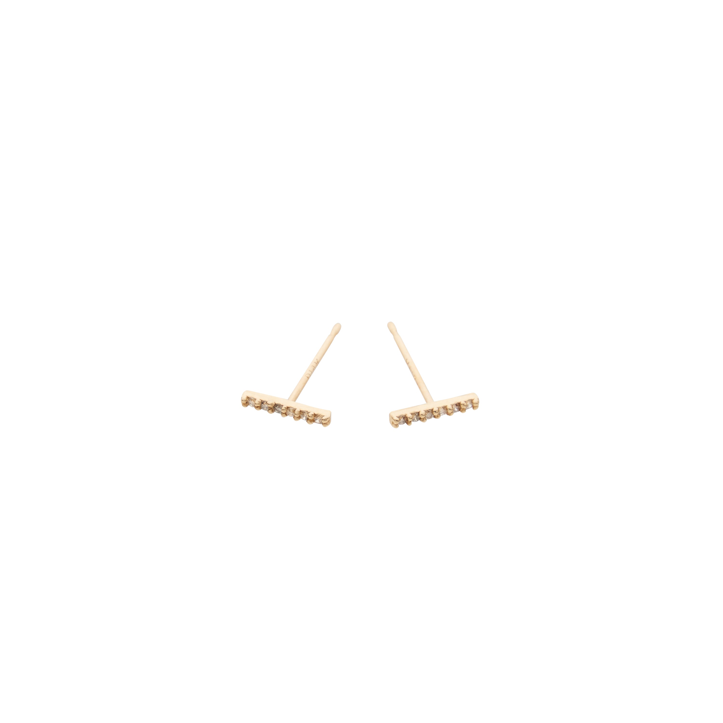 Diamond Staple Earrings - Gold
