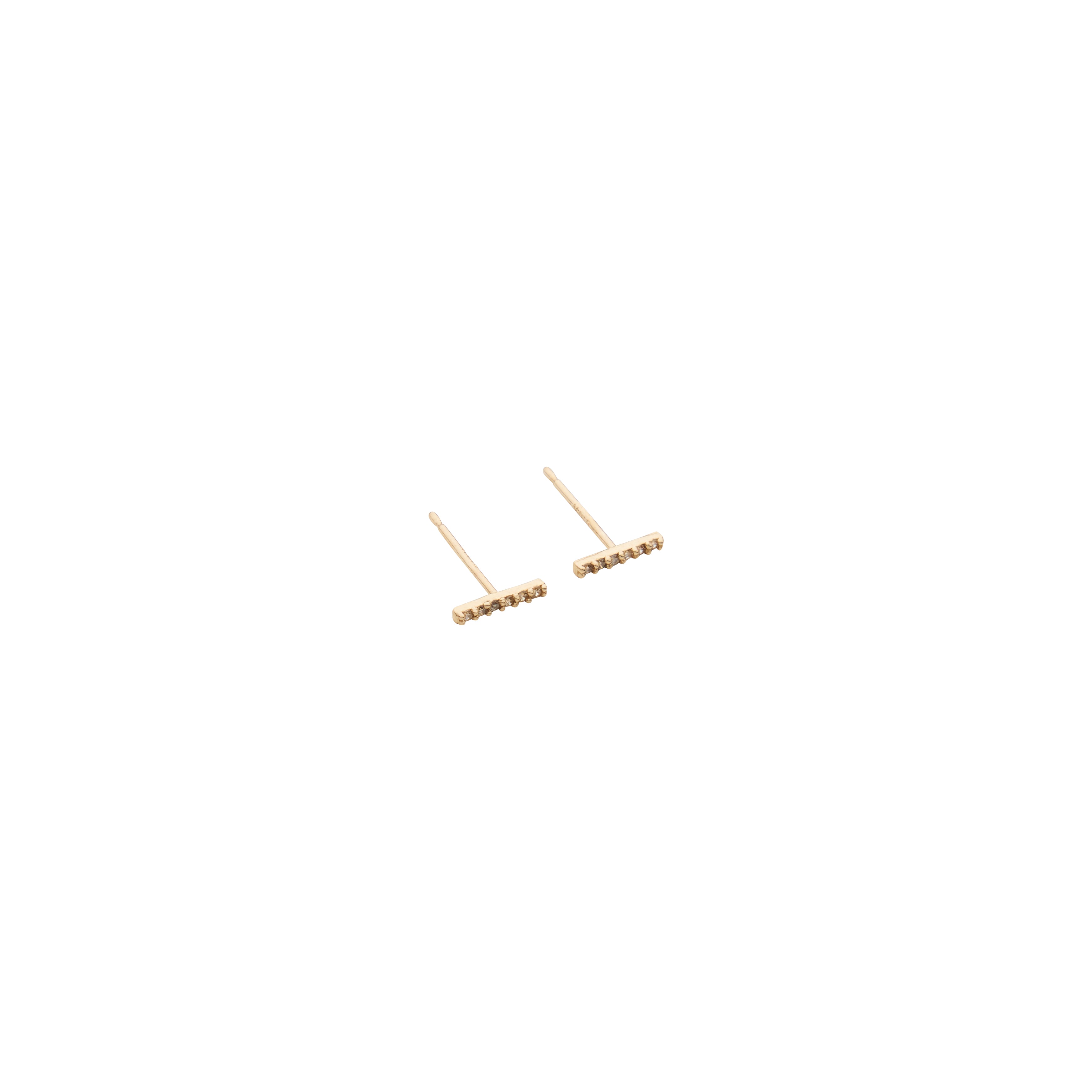 Diamond Staple Earrings - Gold