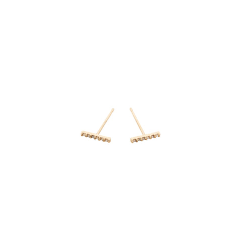 alternate image of Diamond Staple Earrings - Gold