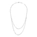 Micro Rectangle Chain Layered Necklace - Sterling Silver